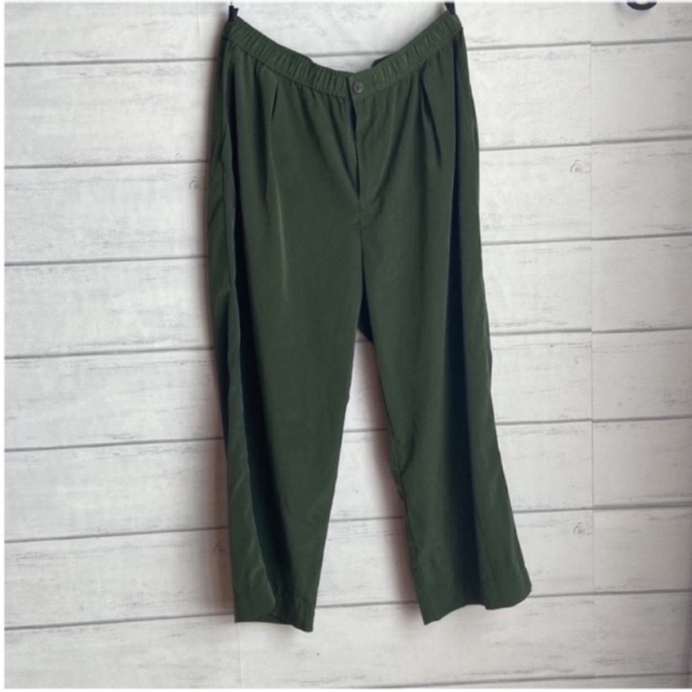J.Crew Olive Green Satin Trousers Crop pants